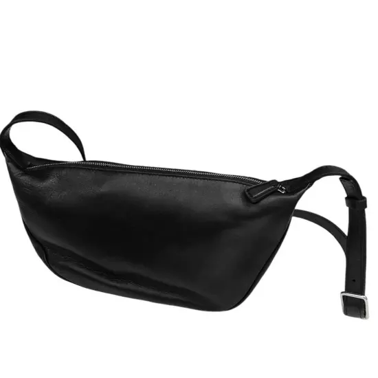 Madewell The Sling Crossbody Leather Bag in True Black NWT