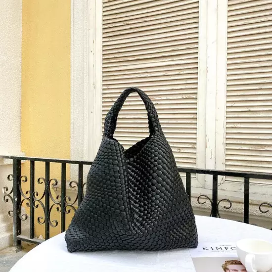 Women Woven Handbag High Quality Lightweight Travel Expanding Folders