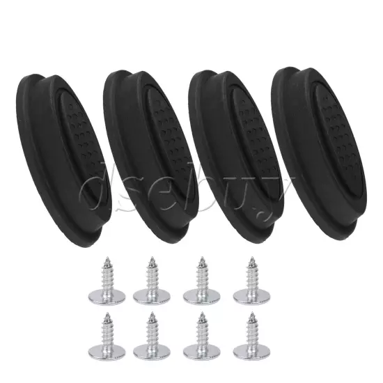 4 Pieces Luggage Bracket Side Feet Baggage Stud Foot Pad Black for Travel Bags