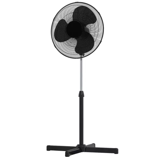 Pedestal Fan 40cm Black 3 Speed Starke with Tilt & Oscillating Adjustable Height