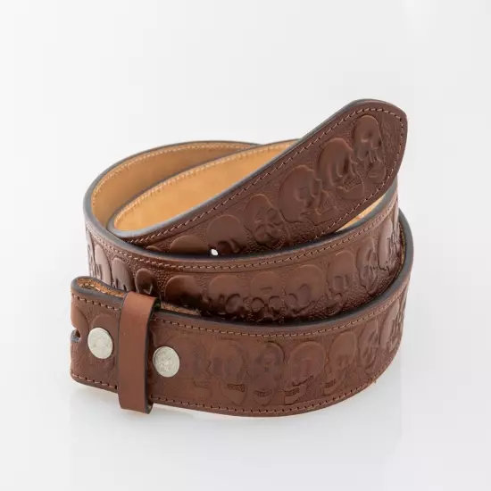 Genuine Leather Belt Strap, Western Full Grain Carved One Piece Leather Belt