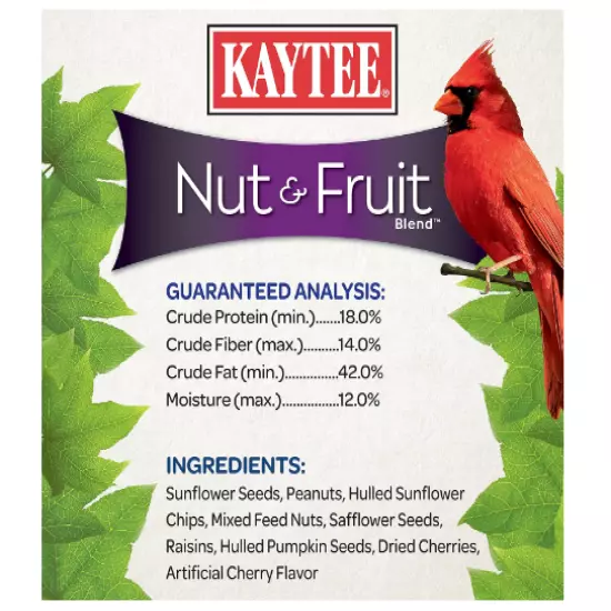 Kaytee Outdoor Wild Bird Food Nut & Fruit Blend For Small Breed, 5 Pounds