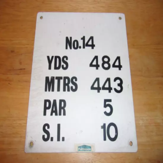 Original United Kingdom Metal Golf Course Hole Sign with Pin Flag Free Shipping!