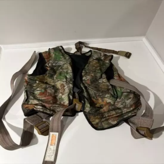 Gorilla Tree Stand Fall Defense Safety Harness w/Vest Timber Camo/Orange Sz LG