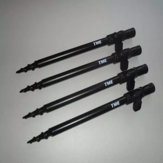 4 x Fishing Spiral Point Easy Screw Banksticks 25cm - 45cm. 16mm diameter, clamp