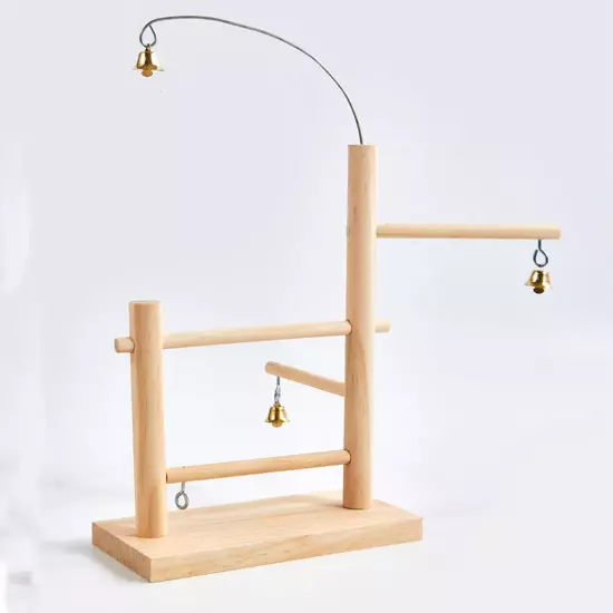 Bird Perch Platform Bird Training Stand Practical Multifunction Wooden Parrot