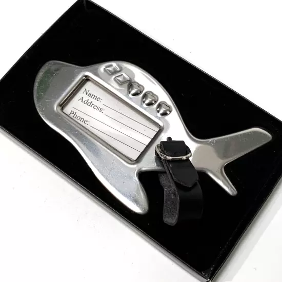 Metal LUGGAGE NAME TAG - Novelty Plane 10x6cm - As New, Boxed