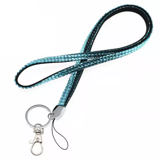 New Multi Color Rhinestone Neck LANYARD Keychain Key/ID/Cell Phone Holder BLING