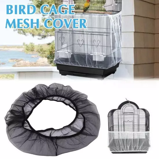 Nylon Pet Bird Cage Cover Seed Catcher Shell Skirt Guard Mesh Net Mesh Tidy Hot