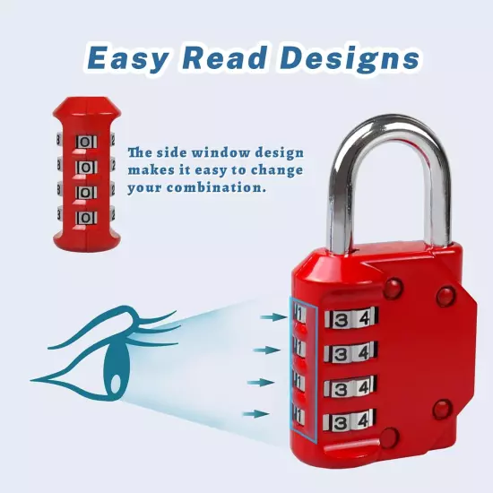 -060 4 Digit Combination Lock Outdoor Padlock for School Gym Sports Locker Fence