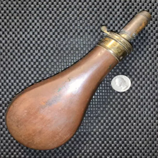 Black Powder Flask - Antique James Barlow & Co - Military, Copper & Brass Metals