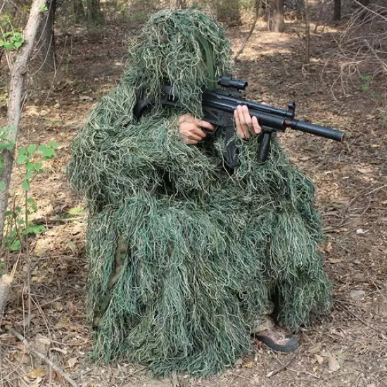 Men Outdoor Hunting Ghillie Suit Camouflage Hunting Suit Outdoor Jungle Hunting