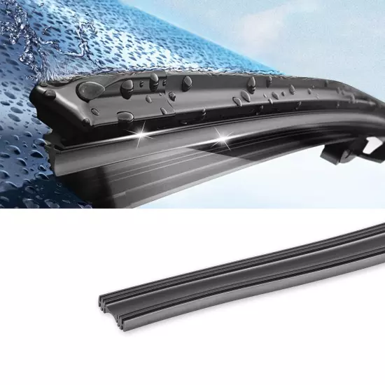 Silicone Windshield Wiper Blades Refills (Pack of 2), Adjustable Automotive R...