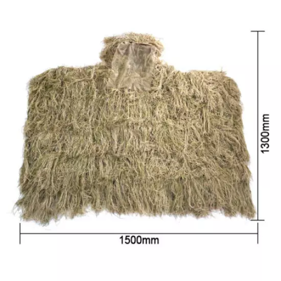 Camouflage Ghillie Suit Cloak Woodland Clothing Outdoor Jungle Hunting Poncho