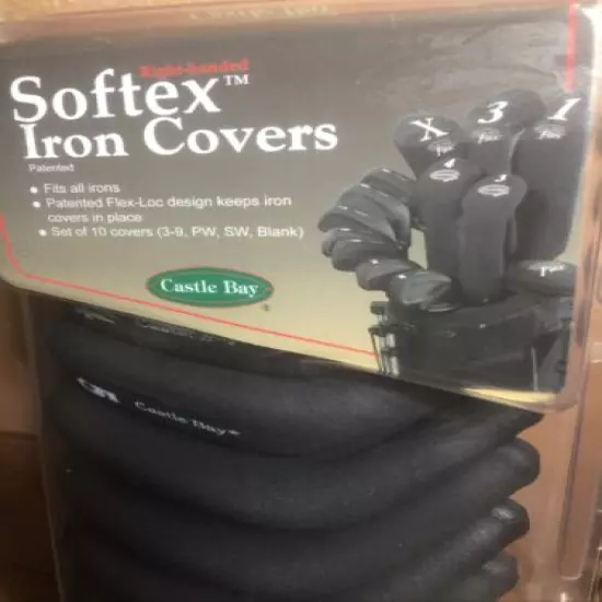 Black Castle Bay Softex Iron Covers Right Handed Set of 10 3 To 9 PW SW Blank