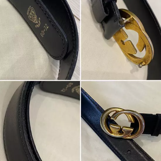 GUCCI Beauty GG Leather Belt 80 32