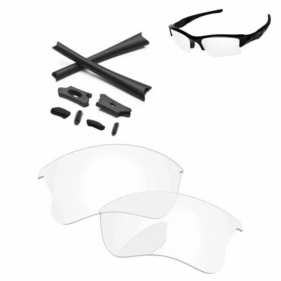 Rubber Kit + Polarized Replacement Lenses For-Oakley Flak Jacket XLJ - Options