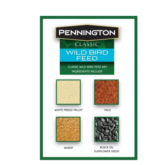 Pennington Classic Wild Bird Feed and Seed, 20 lb. Bag, Dry, 1 Pack