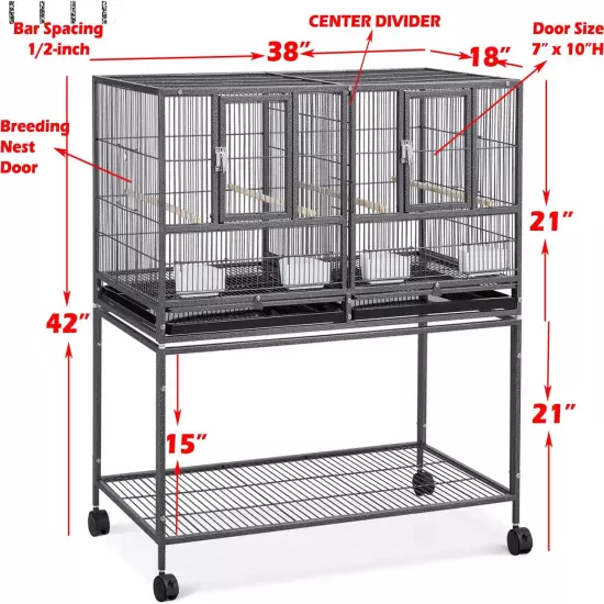 1/2/3-Combo Stacker Center Divided Breeder Breeding Bird Flight Double Rolling C