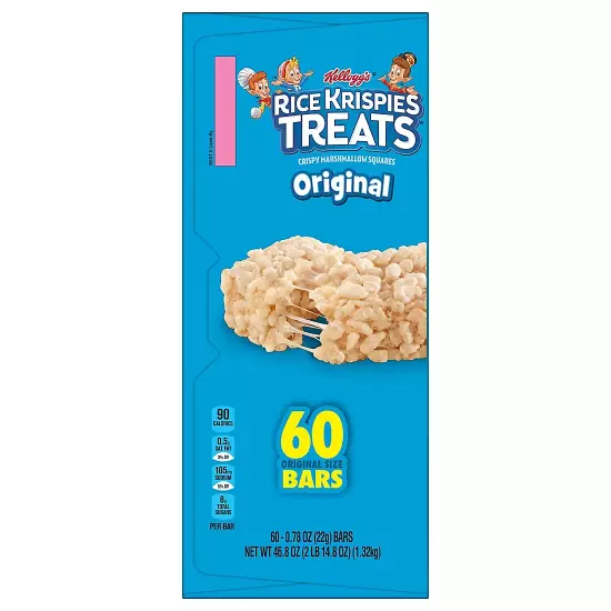 Kellogg's Rice Krispies Treats, Crispy Marshmallow Squares - 60 bars