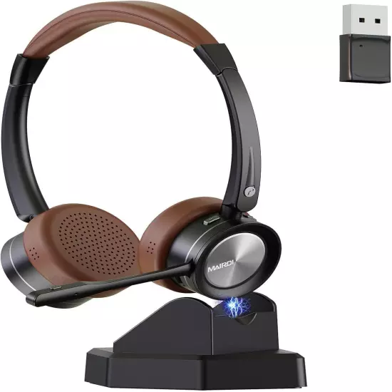 Bluetooth Headset with Microphone for PC 40H Work Time Wireless Headset with Mic