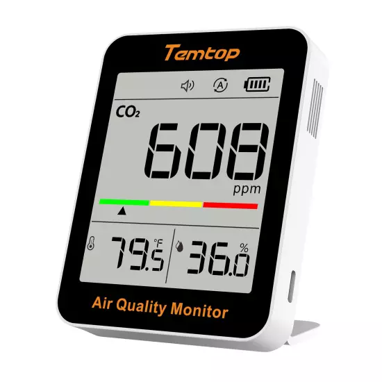 Temtop Air Quality Monitor CO2 Temp&Hum Detector C1 Home Office School Indoor 