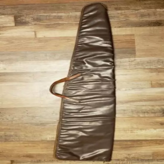 Vintage 1950's LEATHER w/ WOOL Lining 46.5" Rifle Shotgun Carrying Case Scabbard