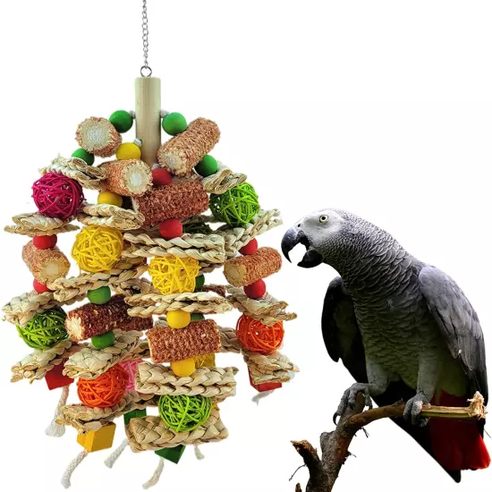 Parrot Toys, Natural Corn cob Bird chew Toys for Small and Medium-Sized Macaws, 