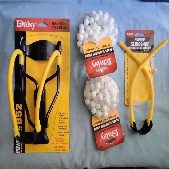 Daisy Powerline B52 Slingshot With Wrist Brace, Ammo, and Replacement Band