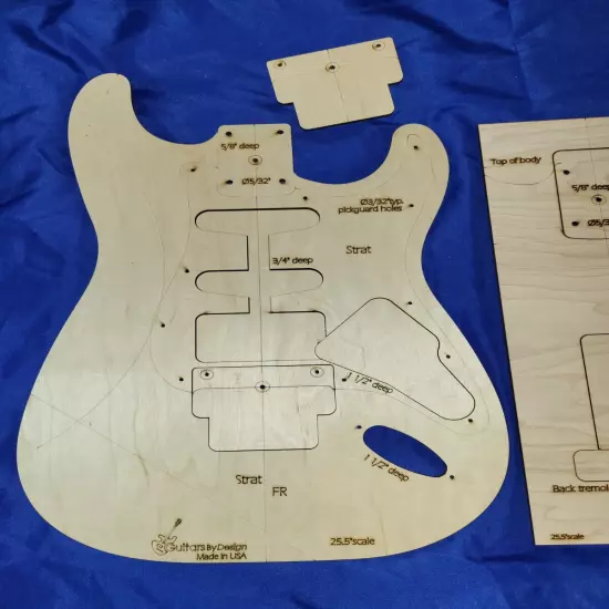 Custom Strat Style HSS Guitar Body Template 4strat Neck Orig Floyd Rose