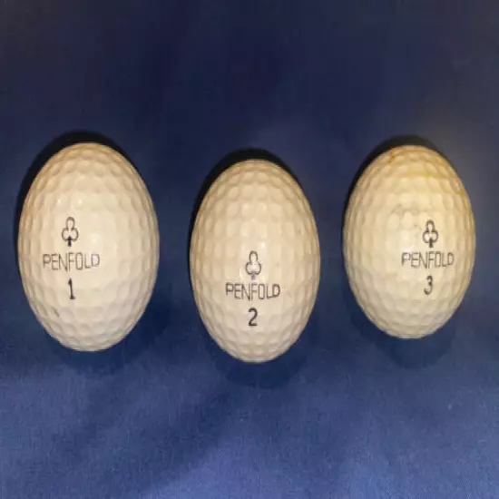 3x PENFOLD ORIGINAL VINTAGE S-100 GOLF BALLS # 1,2,3