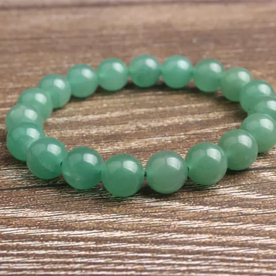 Natural Green Aventurine Stone Bracelet Green Crystal round smouth