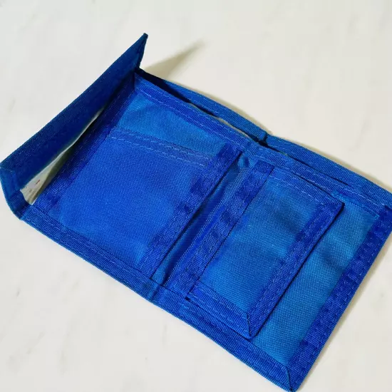 Vintage 1980s Hawaii Rainbow Blue Bifold Nylon Wallet