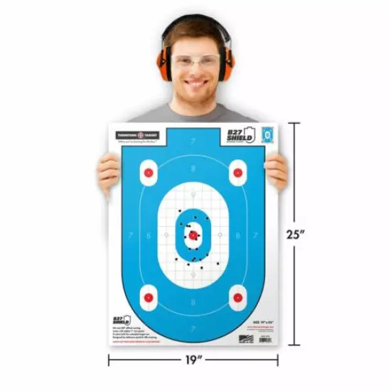 Thompson Target B27-Shield Defense Training - 19"x25" Paper Shooting Targets