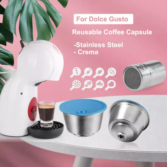  Reusable Coffee Capsule for Dolce Gusto Refill Pod Stainless Steel Filter Cup