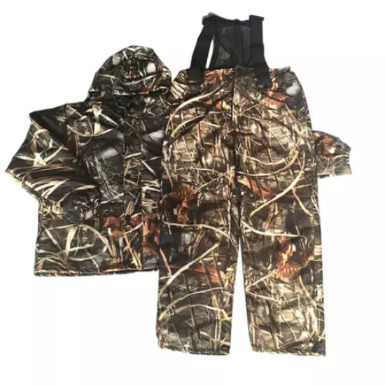 Camouflage Hunting Clothes Men's Jacket Pants Ghillie Suit Reed Camo Hooded