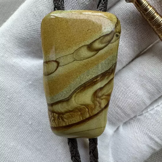 Vintage Picture Jasper Western Bolo Tie