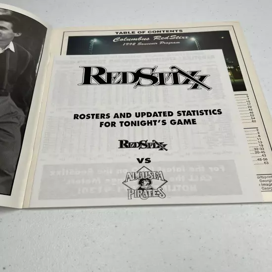 Columbus Redstixx 1992 Souvenir Program Minor League Baseball Vintage Ships Fast