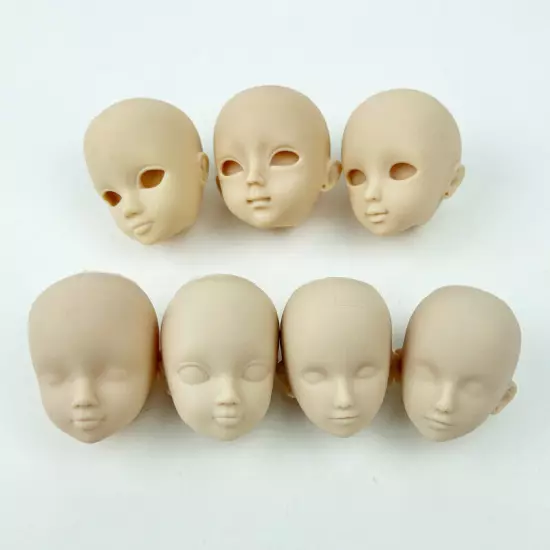 7pcs/lot Soft Plastic Practice Makeup DIY Doll Head For 11.5" Doll Heads 1/6 Toy