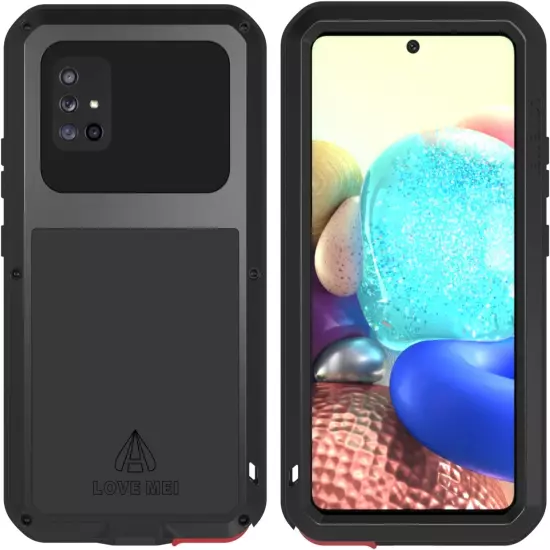 Love Mei Samsung Galaxy A71 5G Phone Case with Tempered Glass Screen Protector,