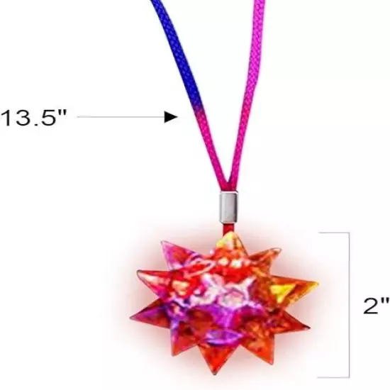 NEW 10 Piece Flashing Crystal Star Necklaces Kids and Adults Party Favors Gift