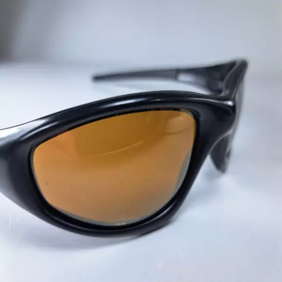 Oakley Straight Jacket Sunglasses, Black Frame, Gold Logo & Lenses