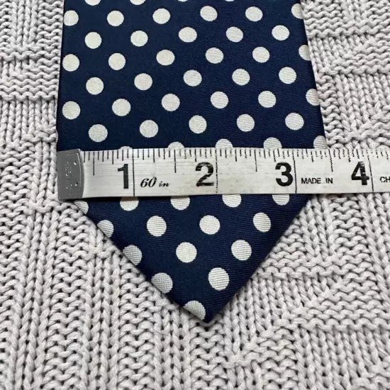 Vintage Bert Pulitzer navy polka dot silk tie