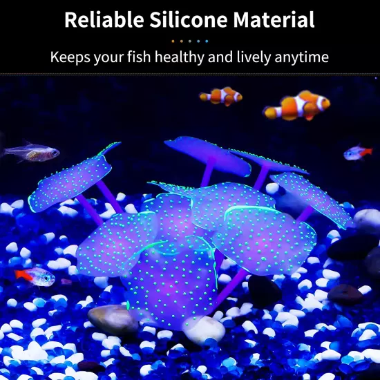 Silicone Coral Plant Decorations Glowing Artificial Ornament for Fish Tank Aquar