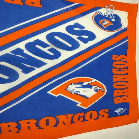 Denver Broncos NFL Vintage Bandana Classic VINTAGE Logo 100% Cotton MADE IN USA.