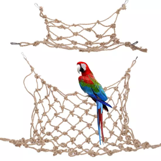 Hemp Rope Bird Climbing Net Hanging Rope Net Swing Play Rope Ladder Chew