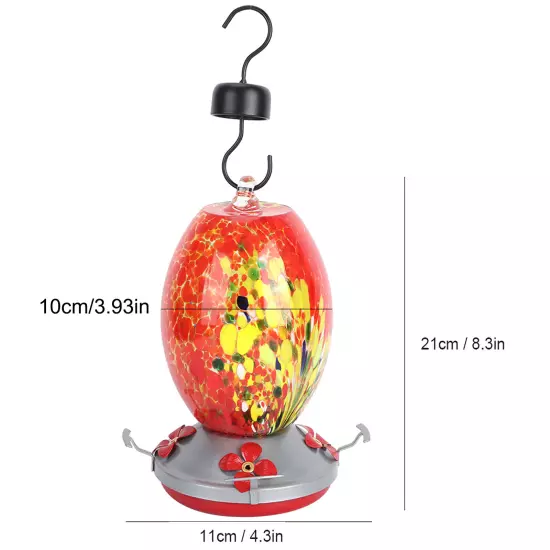 Q1)Hummingbirds Water Feeder Colorful Painting Glass Bird Feeding Tool For