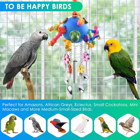 Bird Toys, Parrot Pull Spoons Colorful Acrylic Stick Toys Bird Chew Toys for Ama