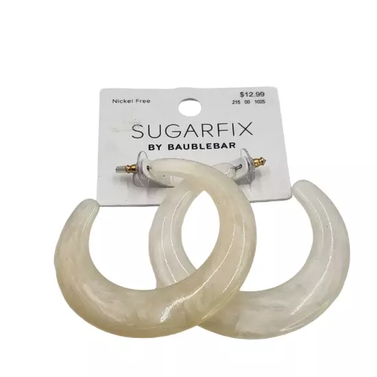 Sugarfix by Baublebar Hoop Earrings Nickel Free Ivory Chunky New