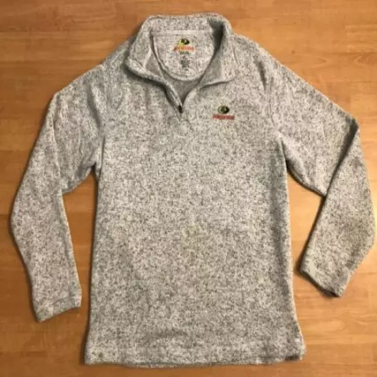 Mossy Oak Fleece Sweatshirt 1/4 Long Sleeve Men's Sz Large Gray, Free Shipping!!